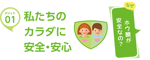 メリット01　私たちのカラダに安全・安心