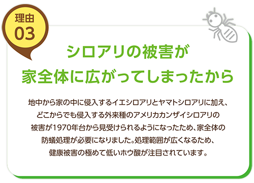 理由03　シロアリの被害が家全体に広がってしまったから