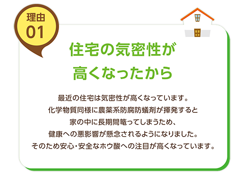 理由01　住宅の気密性が高くなったから