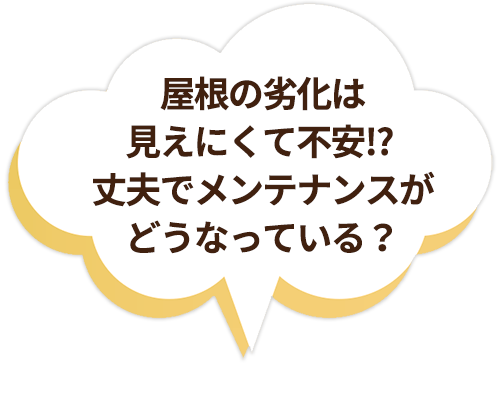 屋根の劣化は見えにくて不安⁉ 丈夫でメンテナンスがどうなっている？